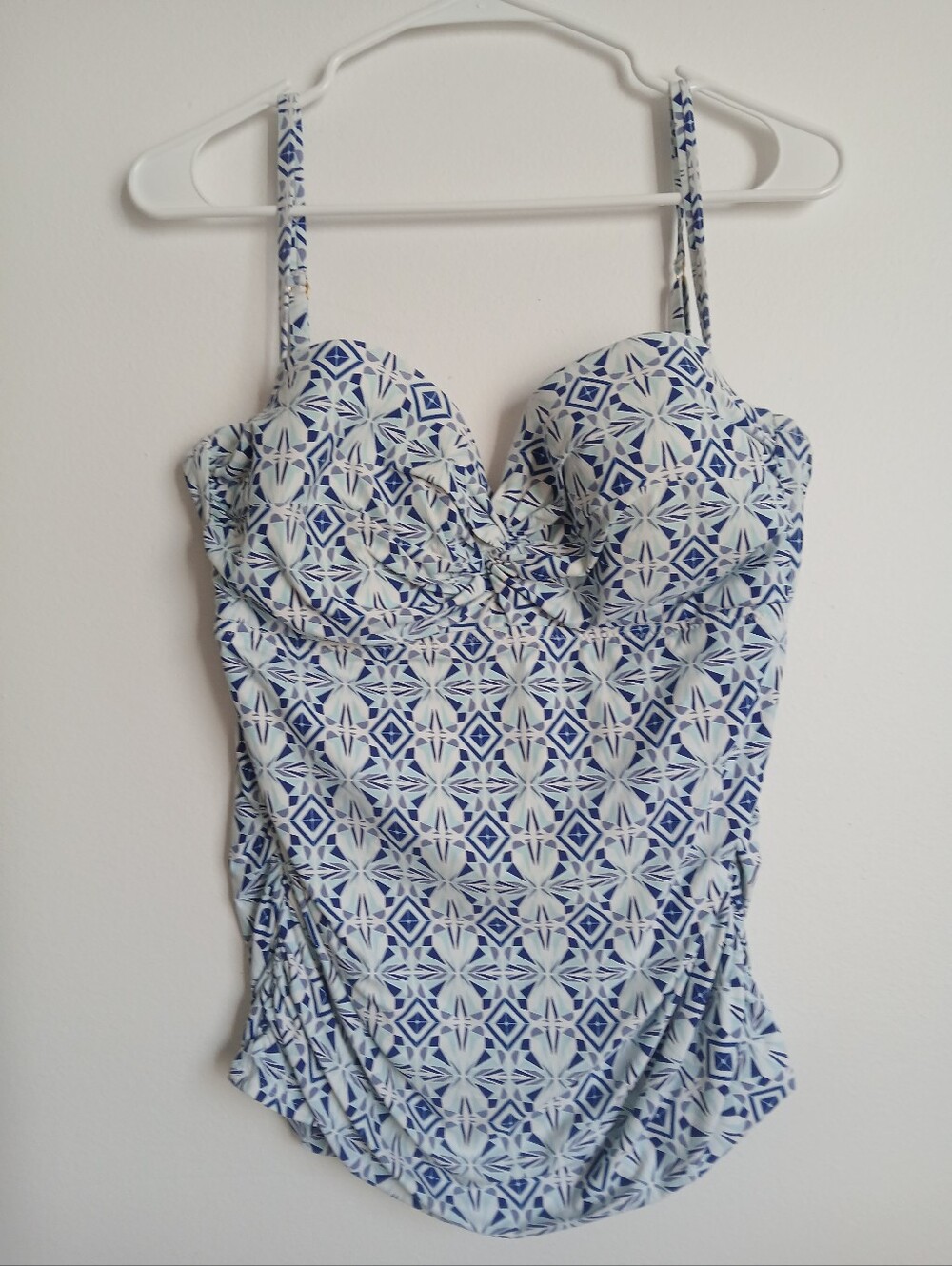 Helen Jon Swim Top Only Size XL Ruched Sides Adj. Straps
